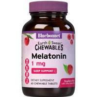 EarthSweet Chewables Melatonin 1 mg, Natural Raspberry Flavor, 60 Chewable Tablets, Bluebonnet Nutrition