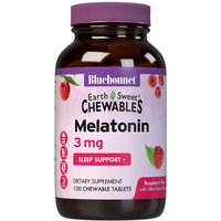 EarthSweet Chewables Melatonin 3 mg, Natural Raspberry Flavor, 120 Chewable Tablets, Bluebonnet Nutrition