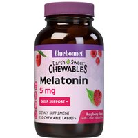 EarthSweet Chewables Melatonin 5 mg, Natural Raspberry Flavor, 120 Chewable Tablets, Bluebonnet Nutrition