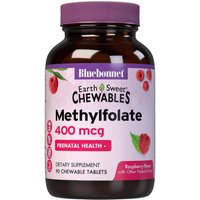 EarthSweet Chewables CellularActive Methylfolate 400 mcg, Natural Raspberry Flavor, 90 Chewable Tablets, Bluebonnet Nutrition