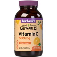 EarthSweet Chewables Vitamin C 500 mg, Natural Orange Flavor, 90 Chewable Tablets, Bluebonnet Nutrition
