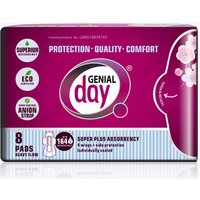 Eco Certified Heavy Flow Menstrual Pads with Anion Strip, 8 ct, Genial Day