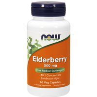 Elderberry 500 mg, 10:1 Concentrate, 60 Vegetarian Capsules, NOW Foods