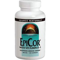 EpiCor with Vitamin D-3, 30 Capsules, Source Naturals
