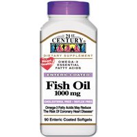 Fish Oil 1000 mg 90 Enteric Coated Softgels, 21st Century Health Care
