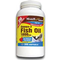 Omega 3 Fish Oil 1000 mg, 200 Softgels, Mason Natural
