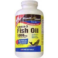 Omega 3 Fish Oil 1000 mg, 400 Softgels, Mason Natural