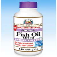 Fish Oil 1200 mg, Omega-3, 140 Softgels, 21st Century HealthCare