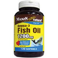 Omega 3 Fish Oil 1200 mg, 120 Softgels, Mason Natural