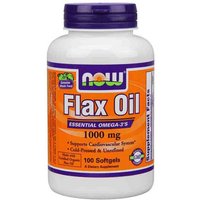 Flax Oil 1000mg, Organic Flax Oil 100 Softgels, NOW Foods