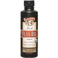 Flax Oil Liquid, Organic, 12 oz, Barleans Organic Oils