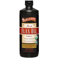 Flax Oil Liquid, Organic, 32 oz, Barleans Organic Oils