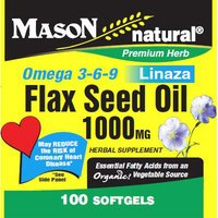 Flax Seed Oil 1000 mg, 100 Softgels, Mason Natural