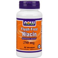 Flush-Free Niacin 250mg 90 Vcaps, NOW Foods