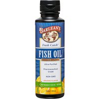Fresh Catch Fish Oil Liquid, Orange Flavor, 8 oz, Barleans Organic Oils