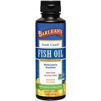 Fresh Catch Fish Oil Liquid, Orange Flavor, 8 oz, Barleans Organic Oils