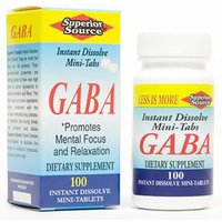 GABA (Gamma-Aminobutyric Acid) 100 mg, 100 Instant Dissolve Tablets, Superior Source