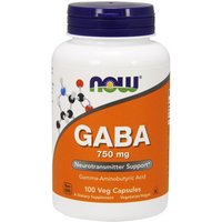 GABA 750 mg, 100 Vcaps, NOW Foods