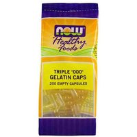 Gelatin Caps 000 - Empty Capsules, 200 gel caps, NOW Foods