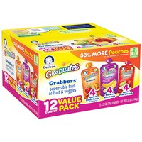 Gerber Graduates Grabbers Squeezable Fruit or Fruit & Veggies, Variety Pack, 12 ct