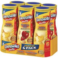 Gerber Graduates Puffs Finger Foods Variety, Puffed Grains with Real Fruit, 6 Pack x 1.48 oz