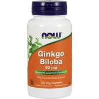 Ginkgo Biloba 60 mg, Standardized Extract, 120 Vegetarian Capsules, NOW Foods