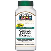 Ginkgo Biloba Extract 200 Vegetarian Capsules, 21st Century Health Care