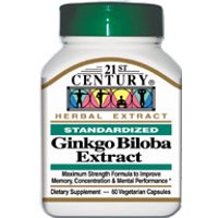 Ginkgo Biloba Extract 60 Vegetarian Capsules, 21st Century Health Care