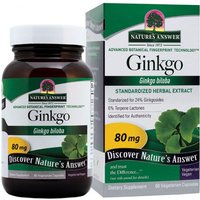 Ginkgo Biloba Leaf Extract Standardized 60 vegicaps from Natures Answer