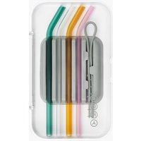Glass Straw Set with Case & Cleaning Tool, Multicolor, 4 pc, Soma