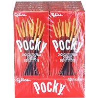 Glico Pocky Chocolate Cream Covered Biscuit Sticks, 10 Pack