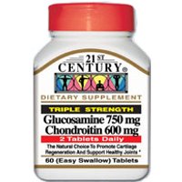 Glucosamine & Chondroitin Triple Strength 60 Tablets, 21st Century Health Care