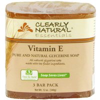 Pure and Natural Glycerine Bar Soap, Vitamin E, 3 Bar Pack (12 oz), Clearly Natural