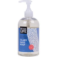 Naturally Skin-Soothing Liquid Hand & Body Soap, Clary Sage, 12 oz, Better Life Green Cleaning