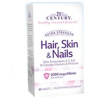 Hair, Skin & Nails, Extra Strength, 90 Tablets, 21st Century HealthCare
