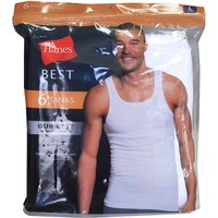 Hanes Best Tagless Tank, 100% Ring Spun Cotton, 6 Pack