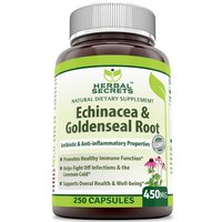 Herbal Secrets Echinacea & Goldenseal Root 450 mg, 250 Capsules, Amazing Nutrition