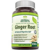 Herbal Secrets Ginger Root 550 mg, 120 Capsules, Amazing Nutrition