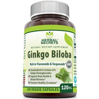 Herbal Secrets Ginkgo Biloba 120 mg, 120 Veggie Capsules, Amazing Nutrition