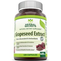 Herbal Secrets Grapeseed Extract 400 mg, 120 Veggie Capsules, Amazing Nutrition