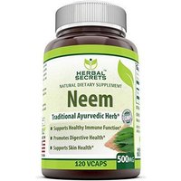 Herbal Secrets Neem 500 mg, 120 Vegetarian Capsules, Amazing Nutrition