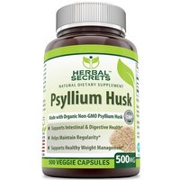 Herbal Secrets Psyllium Husk 500 mg, 500 Veggie Capsules, Amazing Nutrition