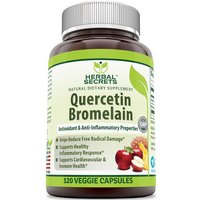 Herbal Secrets Quercetin 800 mg with Bromelain 165 mg, 120 Veggie Capsules, Amazing Nutrition
