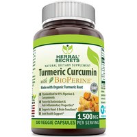 Herbal Secrets Turmeric Curcumin with Bioperine 1500 mg, 180 Veggie Capsules, Amazing Nutrition