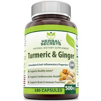 Herbal Secrets Turmeric & Ginger, 180 Capsules, Amazing Nutrition