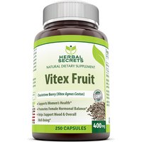 Herbal Secrets Vitex Fruit 400 mg, 250 Veggie Capsules, Amazing Nutrition
