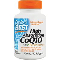 High Absorption CoQ10 100 mg, 60 Softgels, Doctors Best (Naturally Fermented)