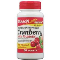 Highly Concentrated Cranberry with Probiotic, 60 Tablets, Mason Natural