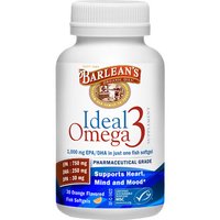 Ideal Omega 3, Orange (1000 mg EPA/DHA), 30 Softgels, Barleans Organic Oils