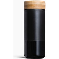Insulated Ceramic Mug with Bamboo Lid, Black, 12 oz, Soma